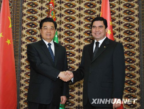 胡錦濤同土庫曼總統會談 合作打擊三股勢力(圖)