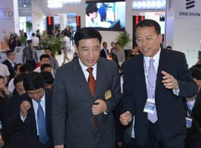 北京國際通信展開幕 工信部苗圩部長蒞臨愛立信展臺