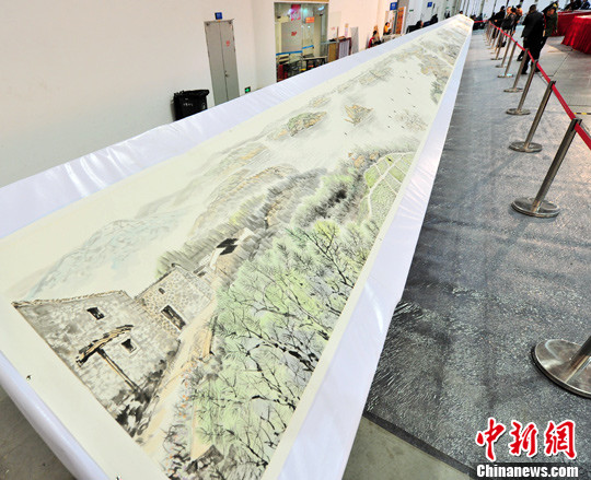 福建版清明上河圖《平潭百米山水長(zhǎng)卷》展出