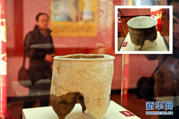 陶器“繩紋陶鬲”在哈爾濱展出