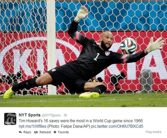 美國(guó)惜敗 門將霍華德又被玩壞了