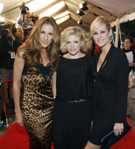 The Dixie Chicks (from L-R) Emily Robison, Natalie Maines and Martie Maguire arrive for the gala premier of their new movie