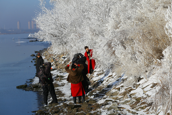 Tourists flock to a spectacular sight in Jilin