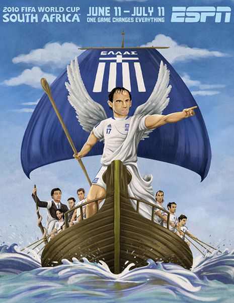 世界杯32強手繪海報