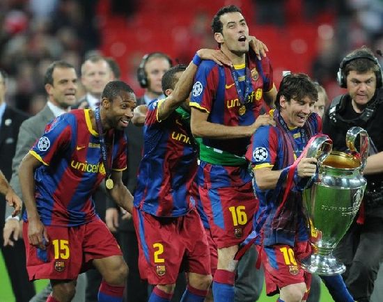 歐冠:梅西比利亞破門 巴薩3:1曼聯第4次奪冠