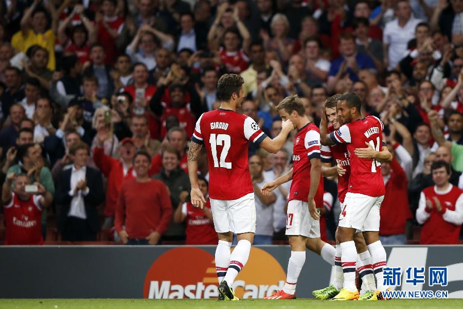 歐冠：總分5:0勝費內巴切 阿森納連續16年進正賽